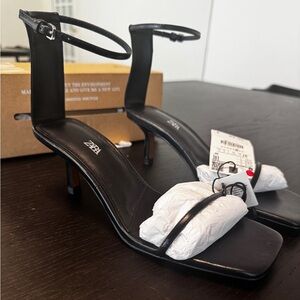 Zara Black Sandals - Leather
